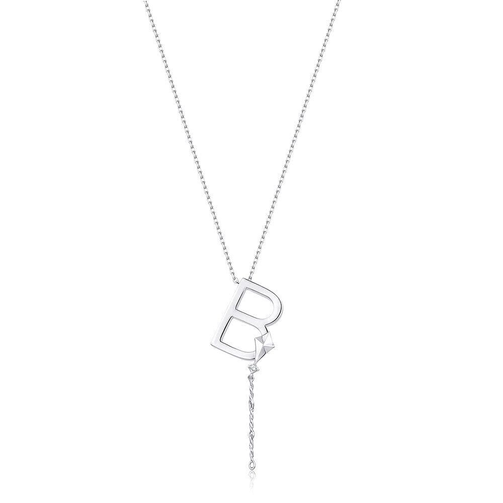 Çelik Gümüş Renk Alya Harf Kolye // KOLYE-5888