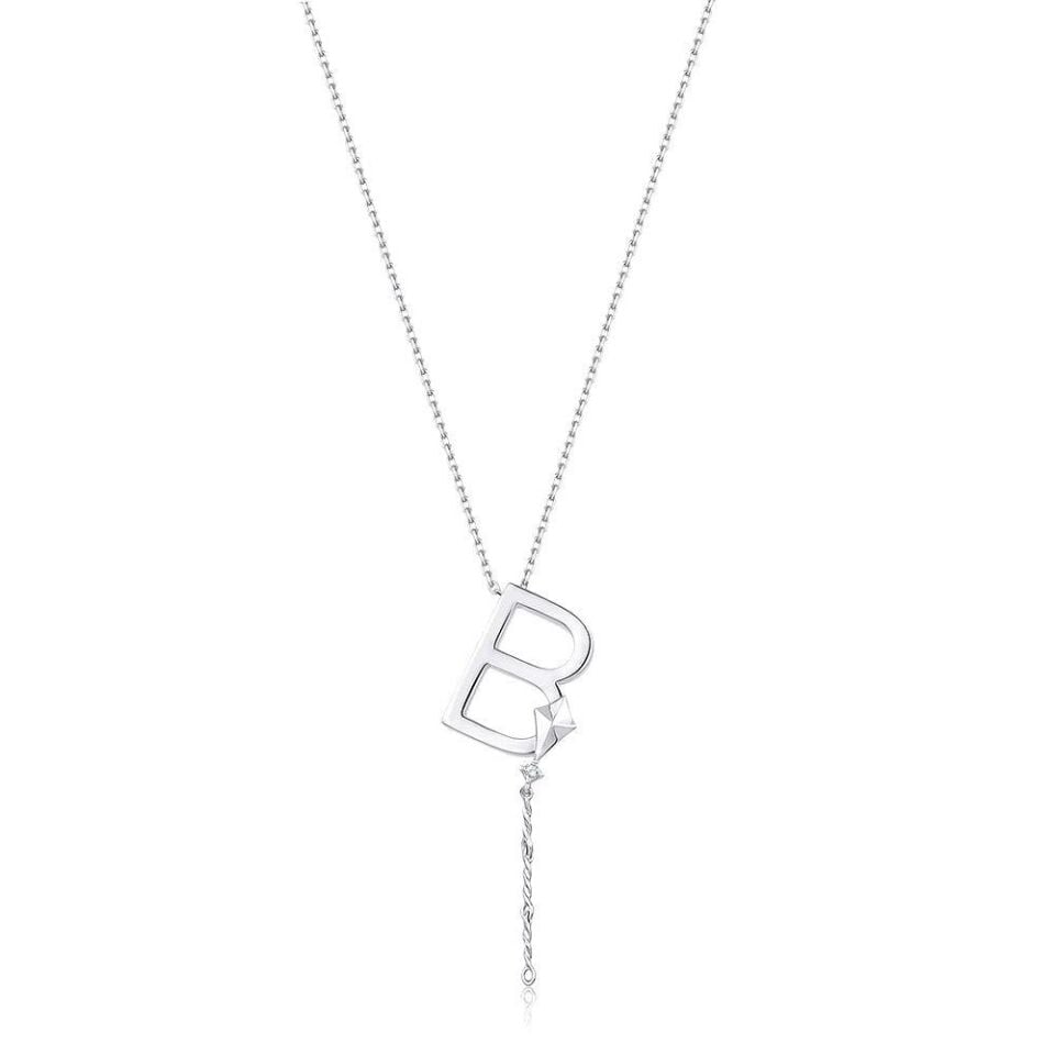 Çelik Gümüş Renk Alya Harf Kolye // KOLYE-5888