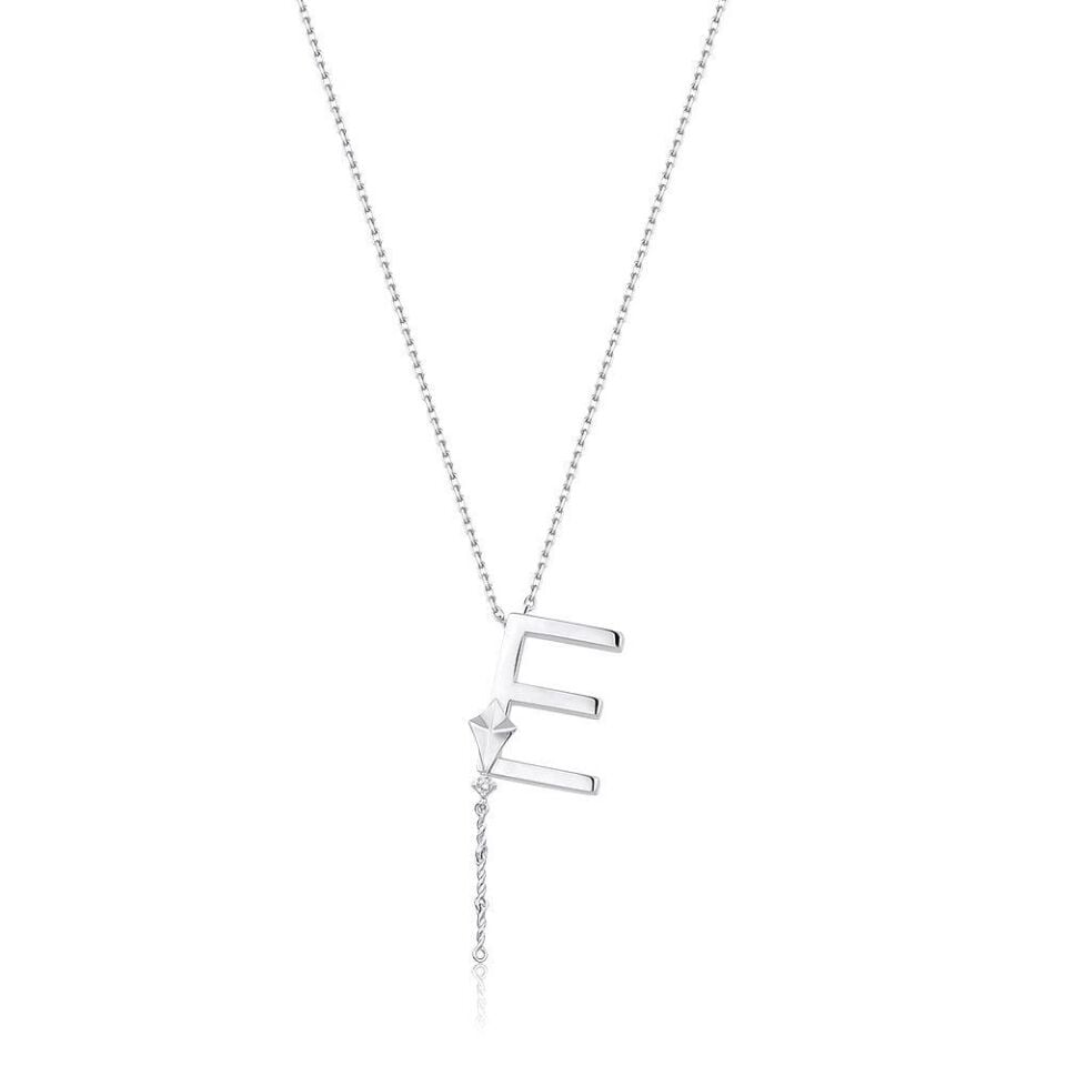 Çelik Gümüş Renk Alya Harf Kolye // KOLYE-5891