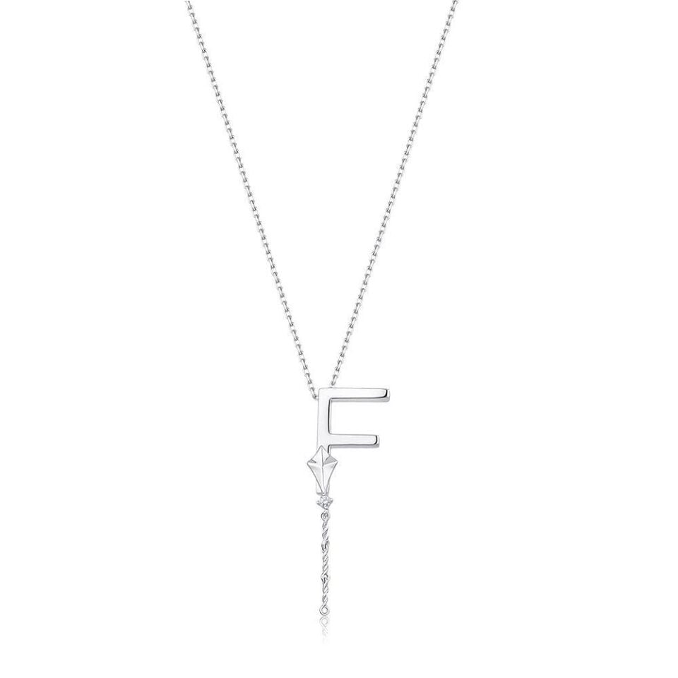 Çelik Gümüş Renk Alya Harf Kolye // KOLYE-5892