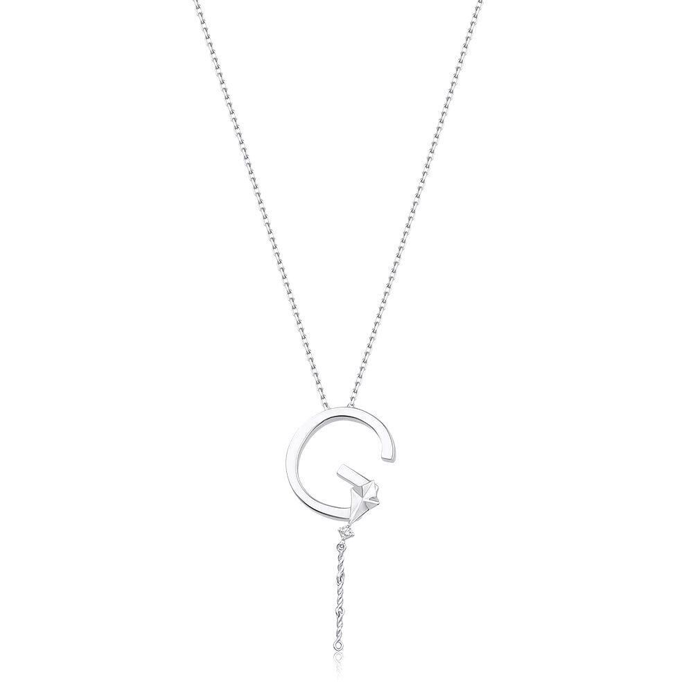 Çelik Gümüş Renk Alya Harf Kolye // KOLYE-5893