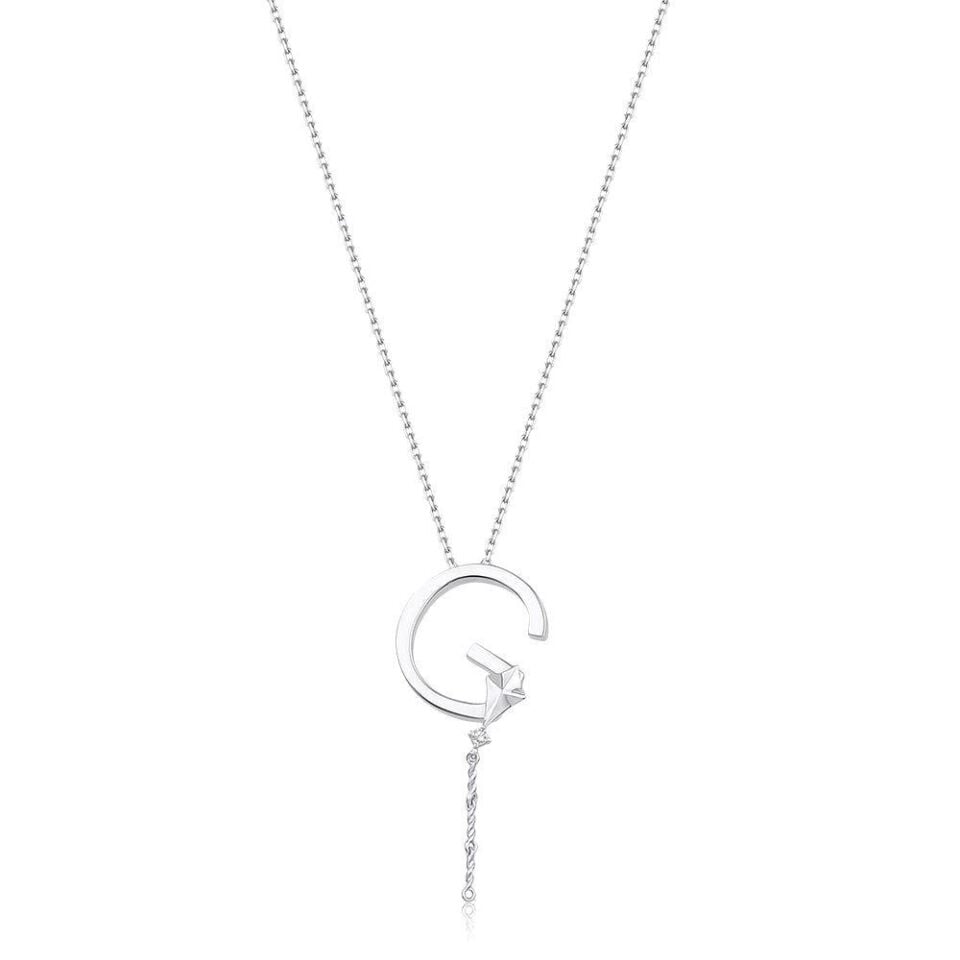 Çelik Gümüş Renk Alya Harf Kolye // KOLYE-5893