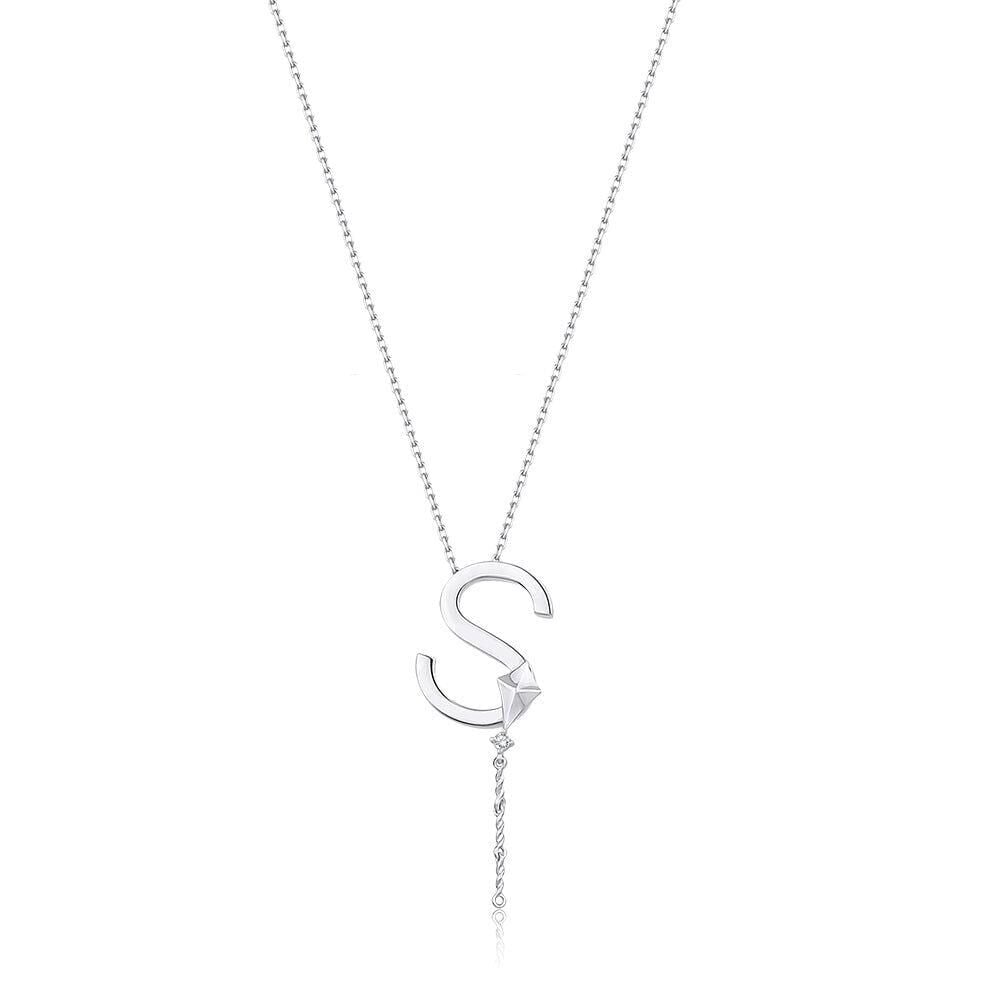 Çelik Gümüş Renk Alya Harf Kolye // KOLYE-5898