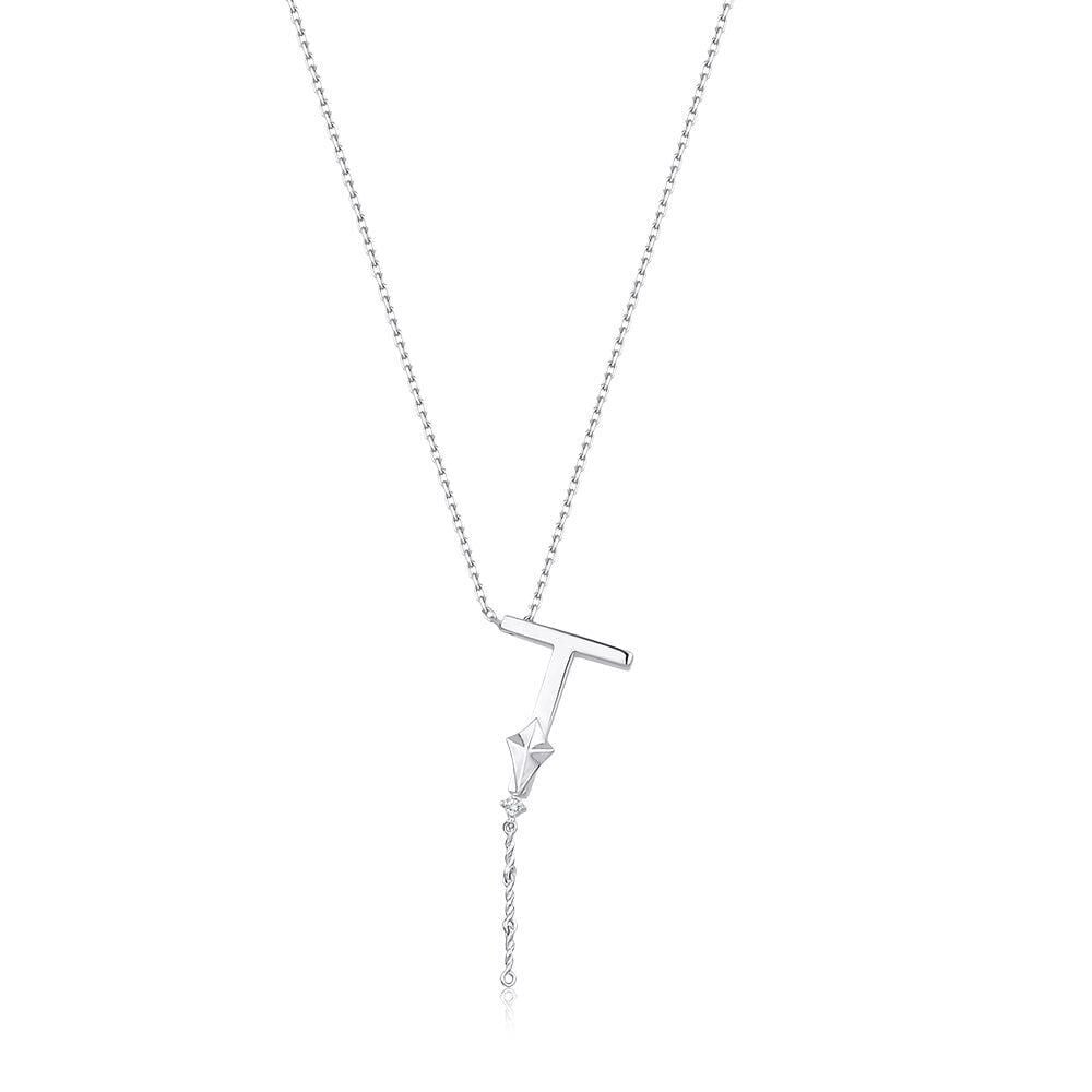 Çelik Gümüş Renk Alya Harf Kolye // KOLYE-5899