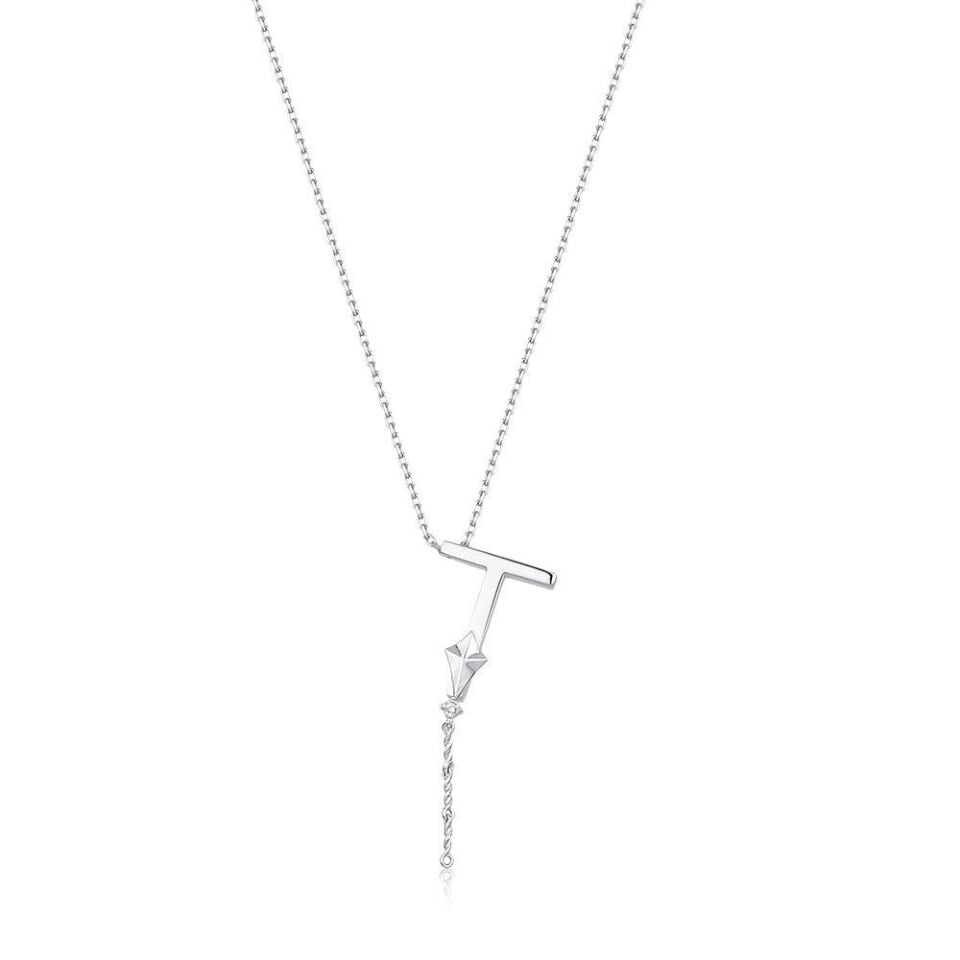 Çelik Gümüş Renk Alya Harf Kolye // KOLYE-5899