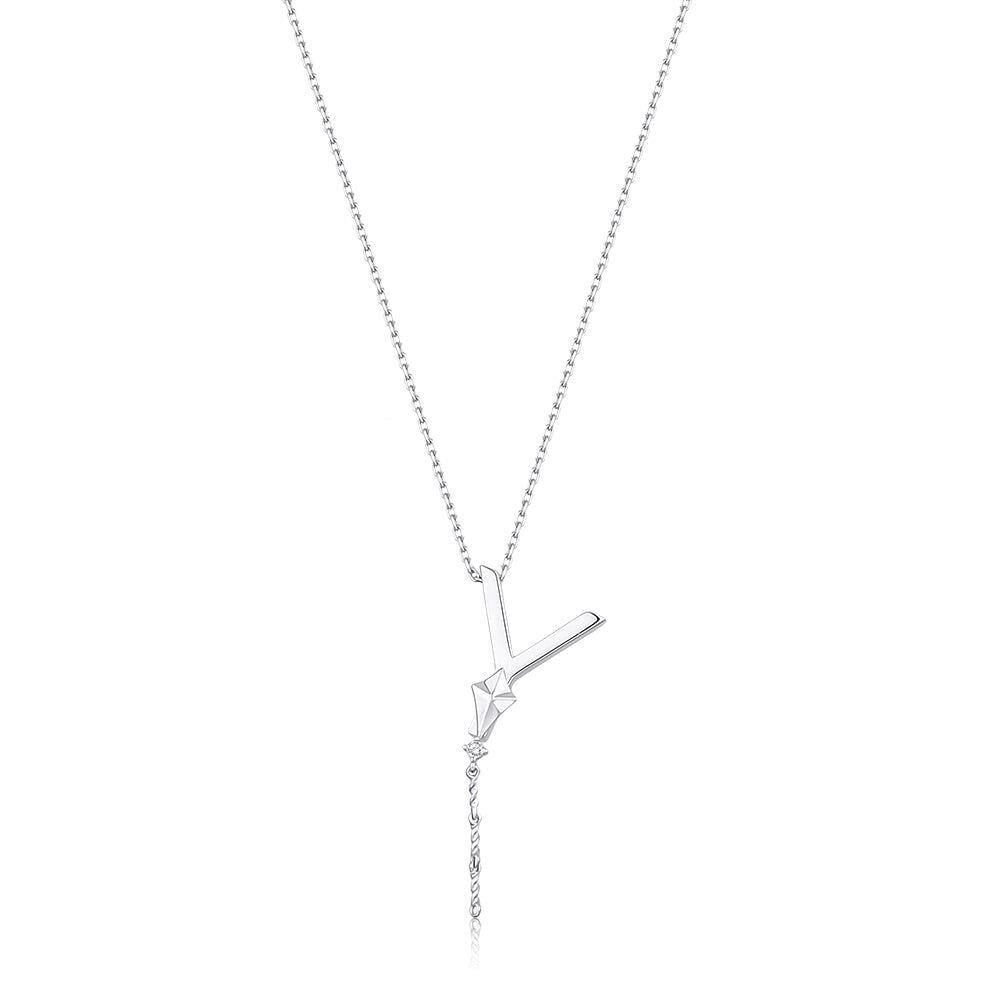 Çelik Gümüş Renk Alya Harf Kolye // KOLYE-5900