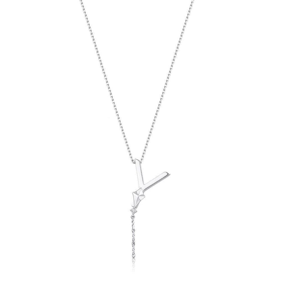 Çelik Gümüş Renk Alya Harf Kolye // KOLYE-5900