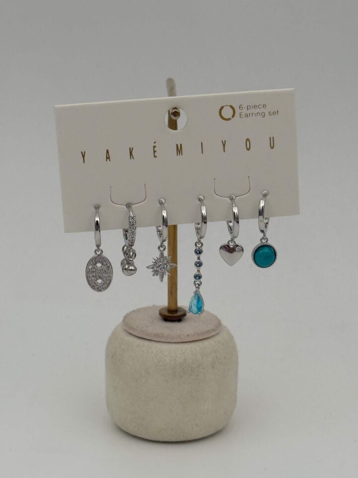 YAKEMIYOU 6'lı Set Küpe // ITHAL-3646