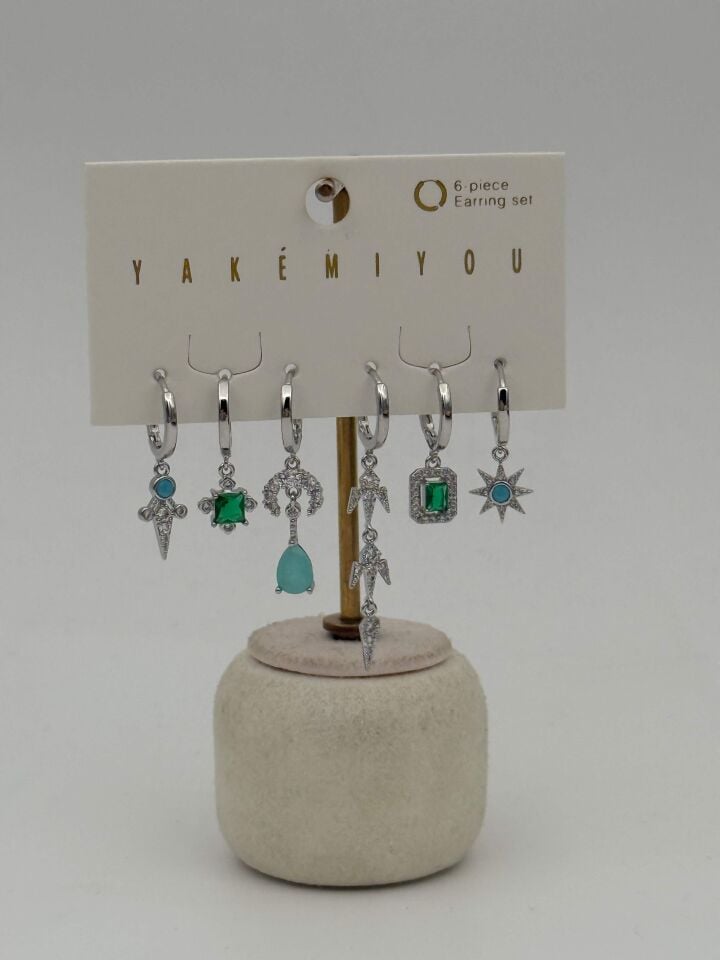 YAKEMIYOU 6'lı Set Küpe // ITHAL-3649