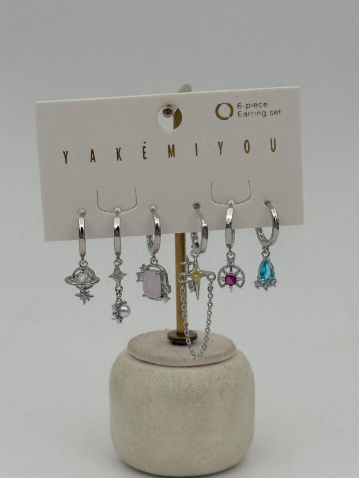 YAKEMIYOU 6'lı Set Küpe // ITHAL-3650