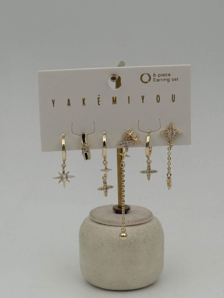 YAKEMIYOU 6'lı Set Küpe // ITHAL-3651