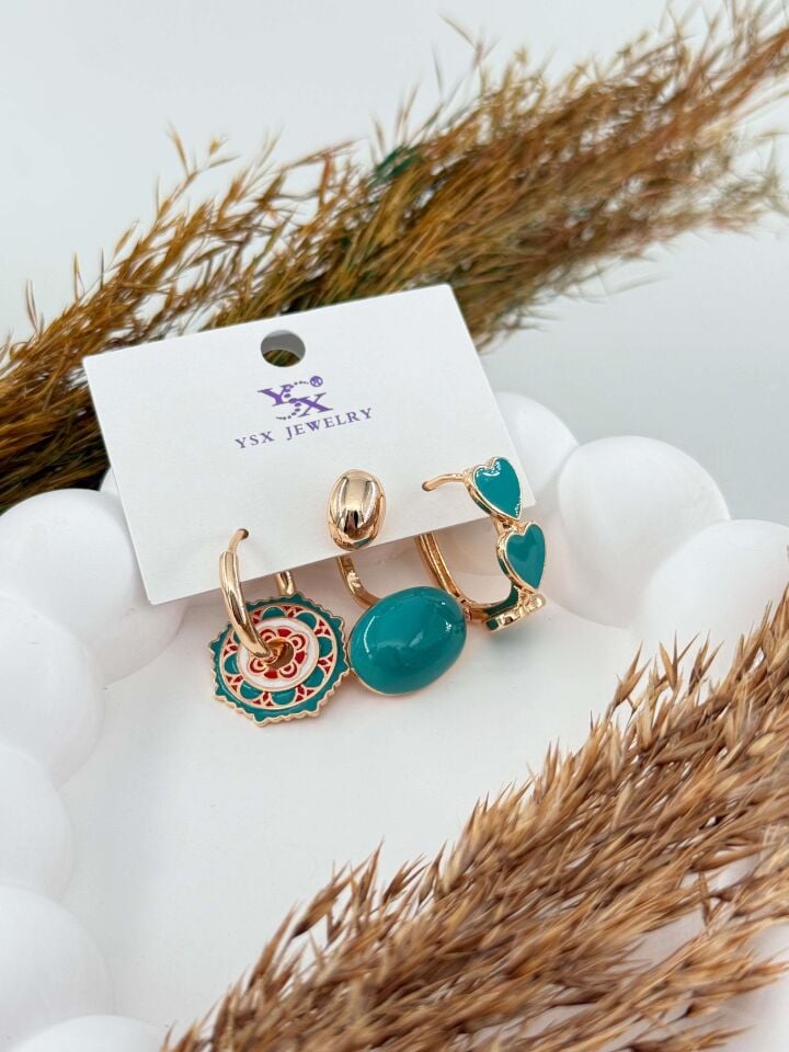 YSX 3'lü Set Küpe // ITHAL-2842