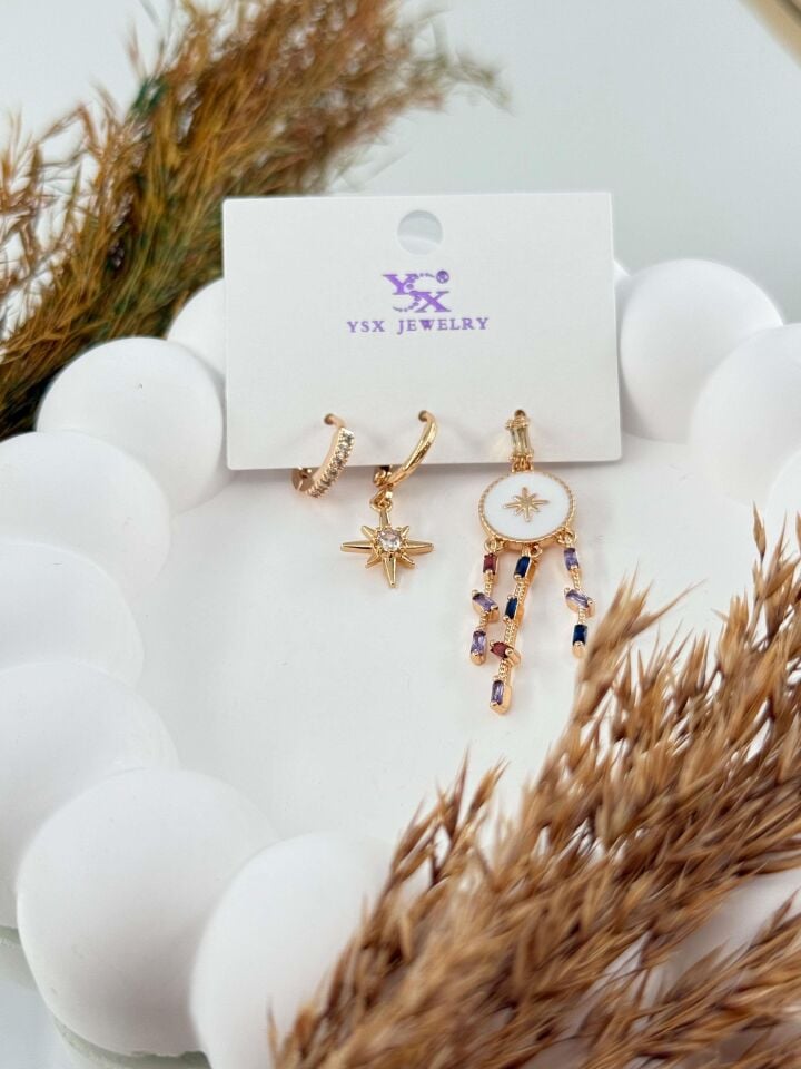 YSX 3'lü Set Küpe // ITHAL-2843
