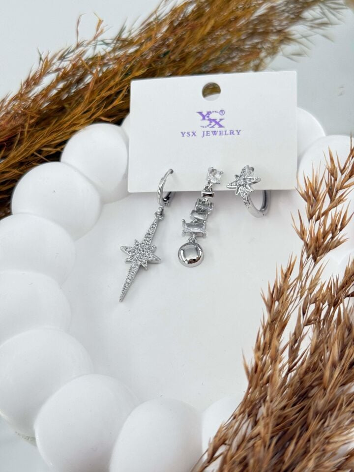 YSX 3'lü Set Küpe // ITHAL-2845