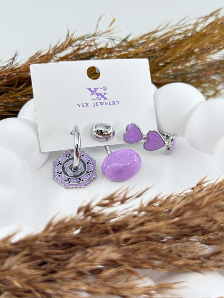 YSX 3'lü Set Küpe // ITHAL-2847