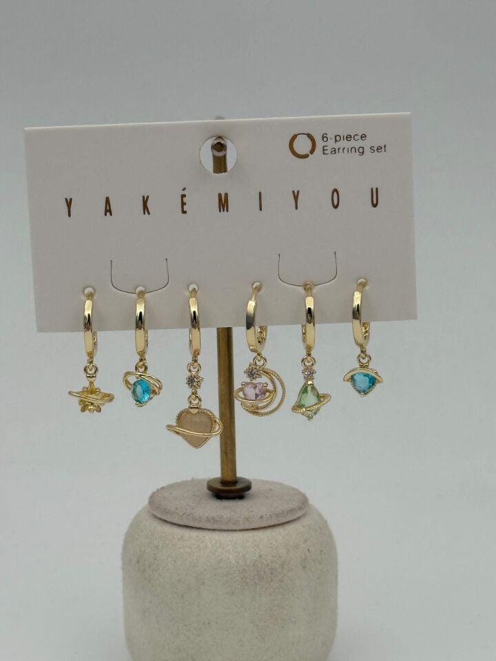 YAKEMIYOU 6'lı Set Küpe // ITHAL-3659