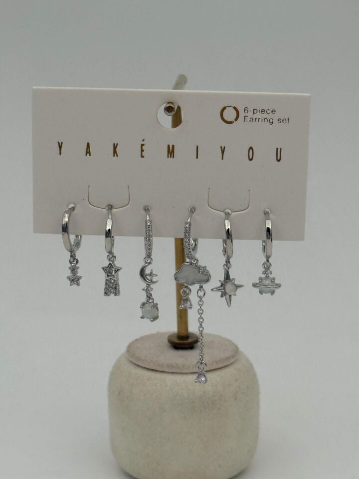 YAKEMIYOU 6'lı Set Küpe // ITHAL-3662