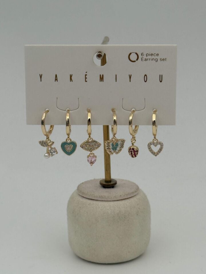 YAKEMIYOU 6'lı Set Küpe // ITHAL-3663