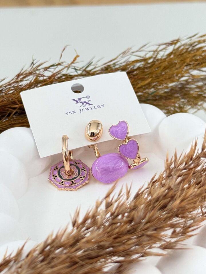 YSX 3'lü Set Küpe // ITHAL-2859