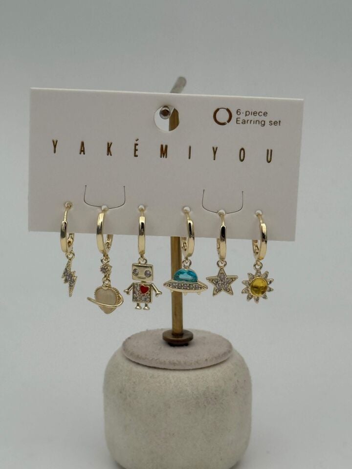 YAKEMIYOU 6'lı Set Küpe // ITHAL-3672