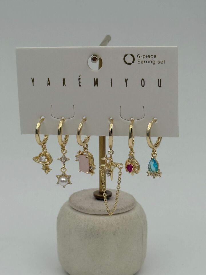 YAKEMIYOU 6'lı Set Küpe // ITHAL-3674