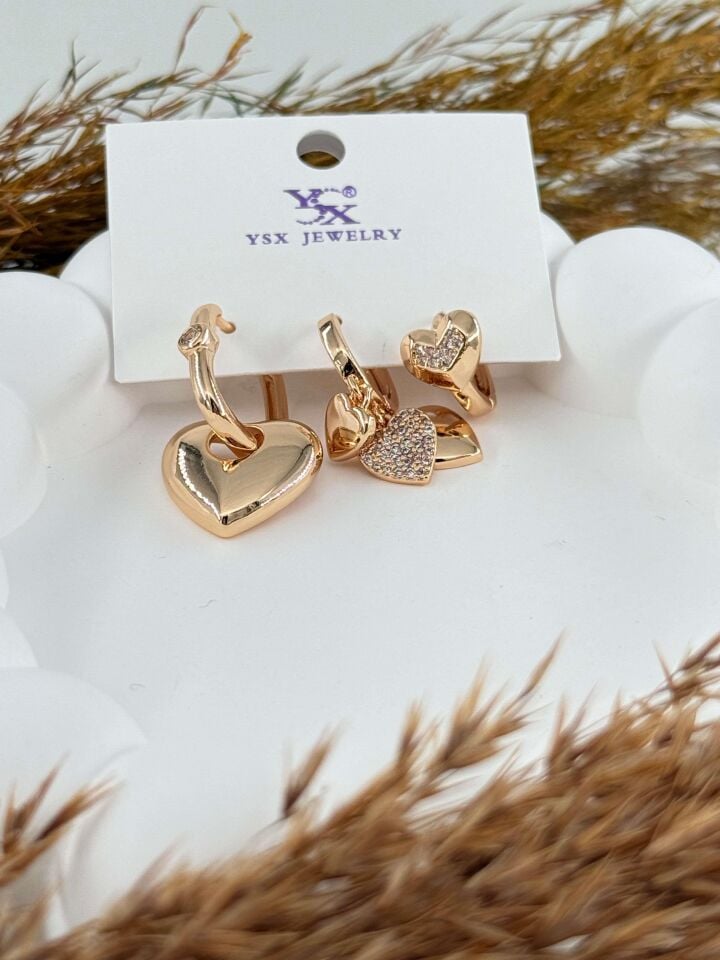 YSX 3'lü Set Küpe // ITHAL-2870