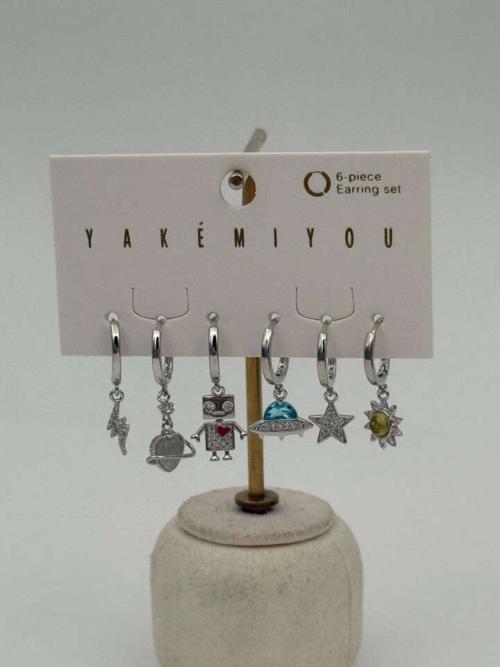 YAKEMIYOU 6'lı Set Küpe // ITHAL-3681