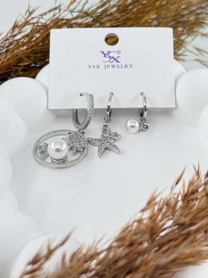 YSX 3'lü Set Küpe // ITHAL-2875