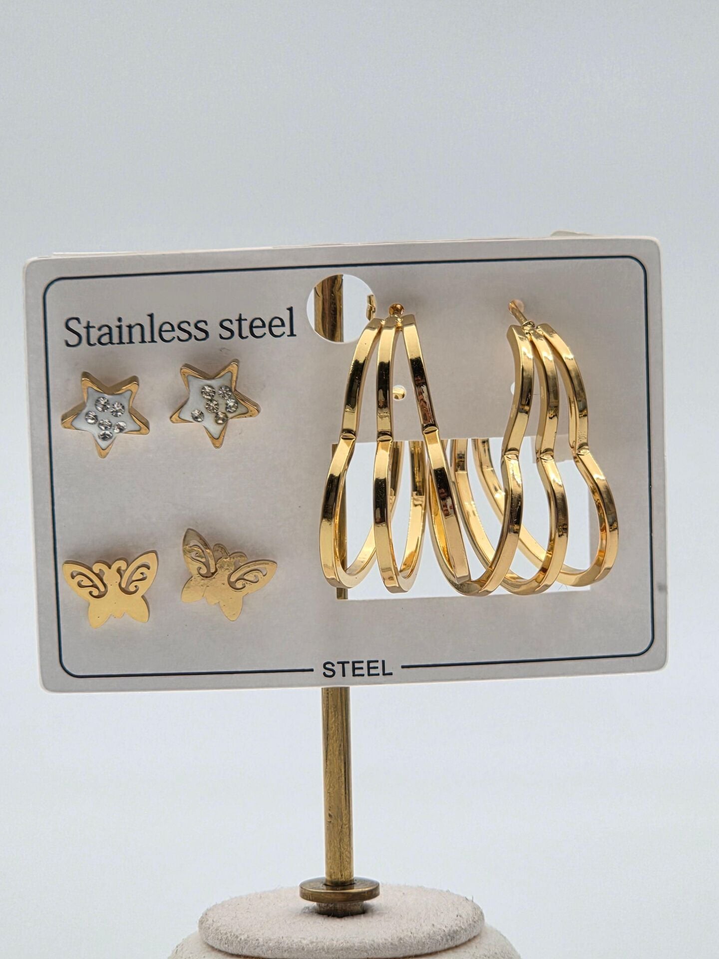 Çelik Set Küpe // KÜPE-3956