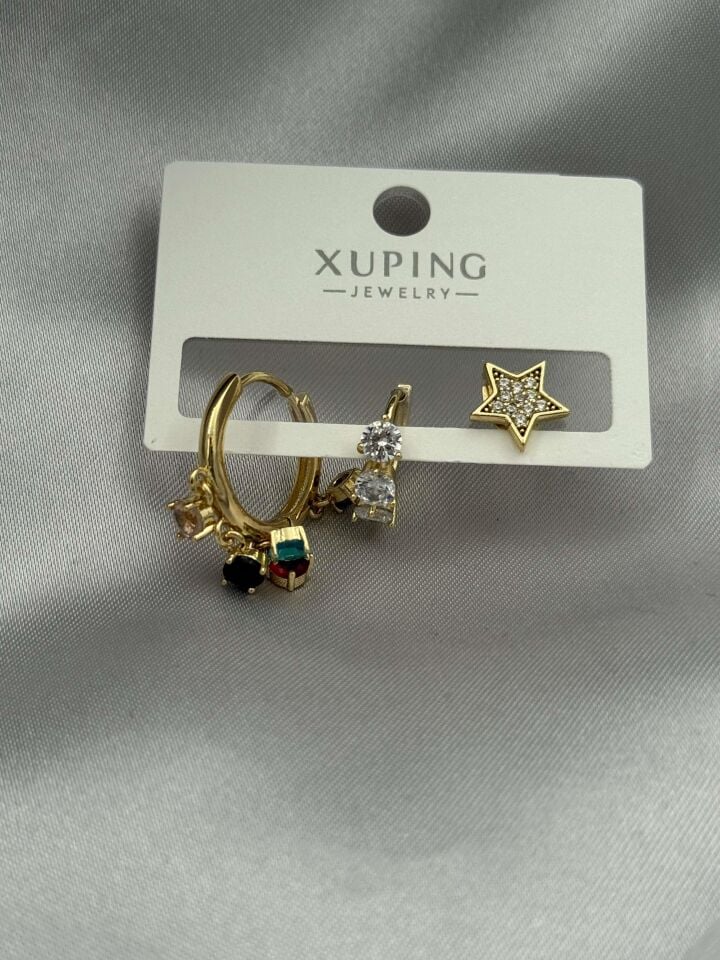 XUPING 3'lü Küpe // K-XU-1666