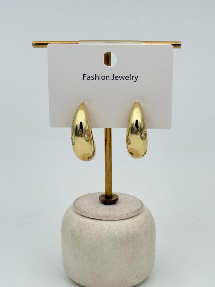 Zirkon Taşlı Rodyum Kaplama Küpe // ITHAL-3699