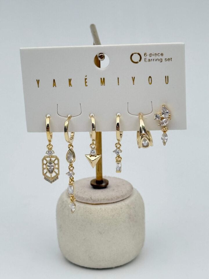 YAKEMIYOU 6'lı Set Küpe // ITHAL-3718