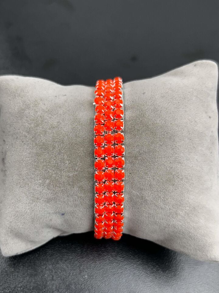 Su Yolu Renkli Kalın Zirkon Taşlı Lastlik Bileklik (Bir adet fiyatıdır) // SU-BL-075