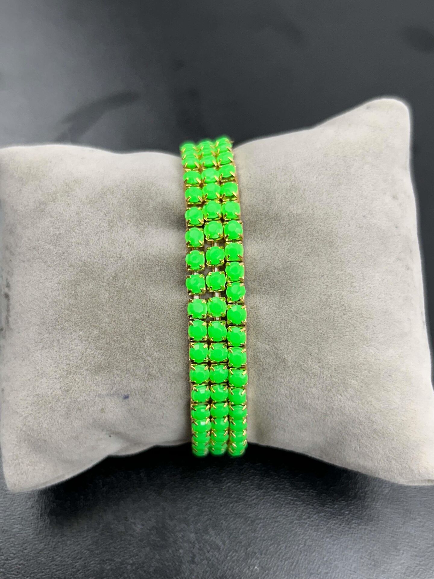 Su Yolu Renkli Kalın Zirkon Taşlı Lastlik Bileklik (Bir adet fiyatıdır) // SU-BL-079