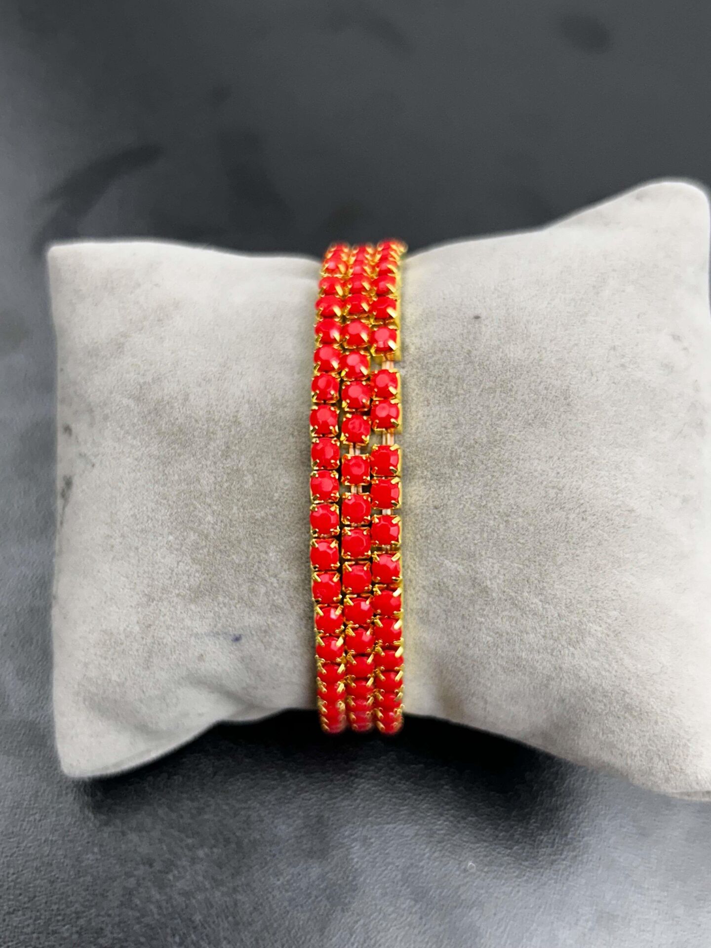 Su Yolu Renkli Kalın Zirkon Taşlı Lastlik Bileklik (Bir adet fiyatıdır) // SU-BL-081