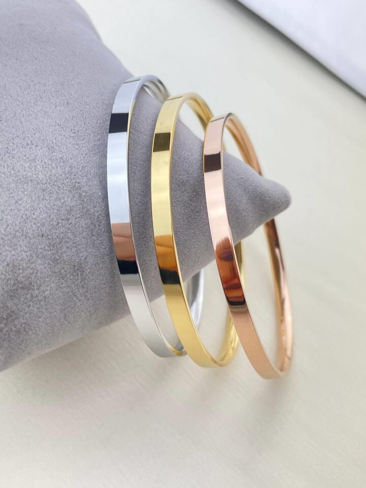 Çelik 3 Renk Kalın 6.0 Boy Ajda Bilezik (3'lü satılmaktadır)