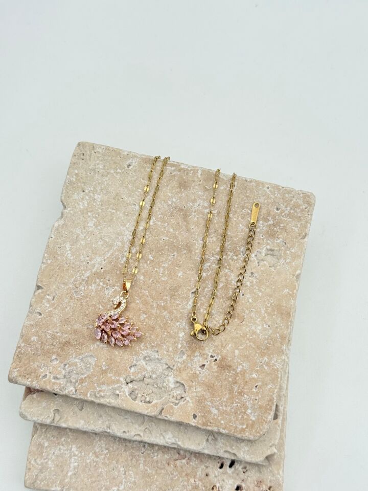 Çelik Swar Kuğu Kolye 45cm // KOLYE-5706