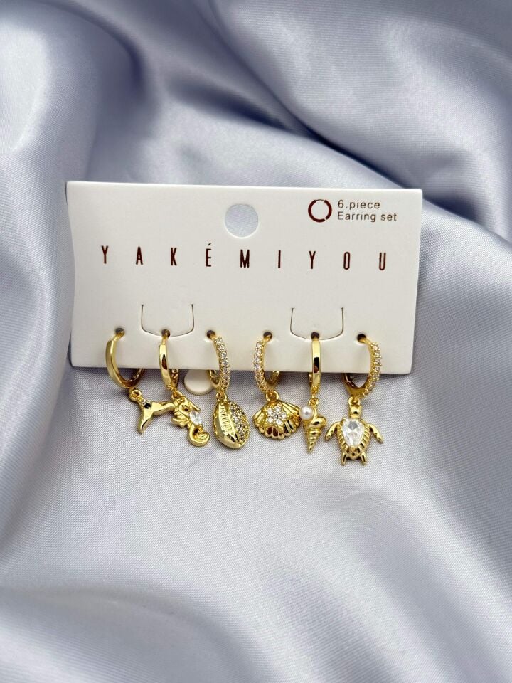 YAKEMIYOU 6'lı Set Küpe // ITHAL-3768