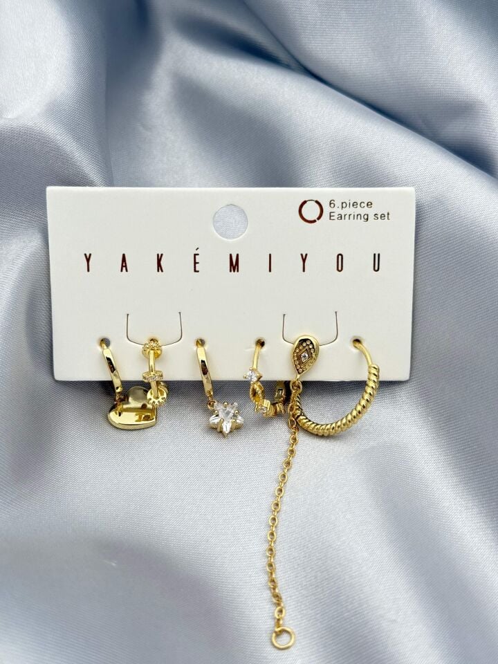 YAKEMIYOU 6'lı Set Küpe // ITHAL-3774