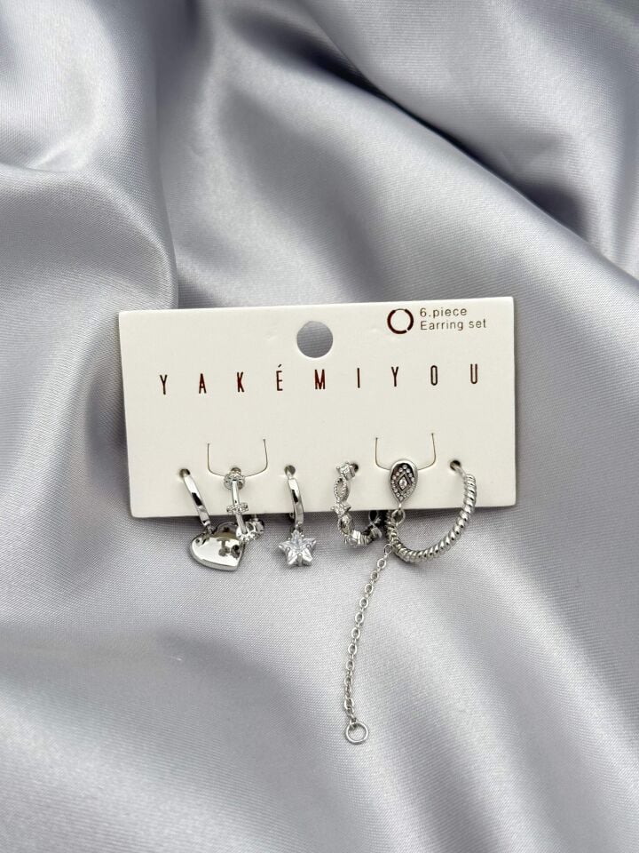 YAKEMIYOU 6'lı Set Küpe // ITHAL-3775