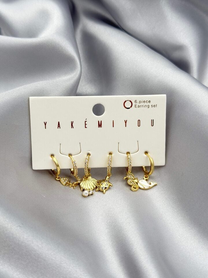 YAKEMIYOU 6'lı Set Küpe // ITHAL-3778