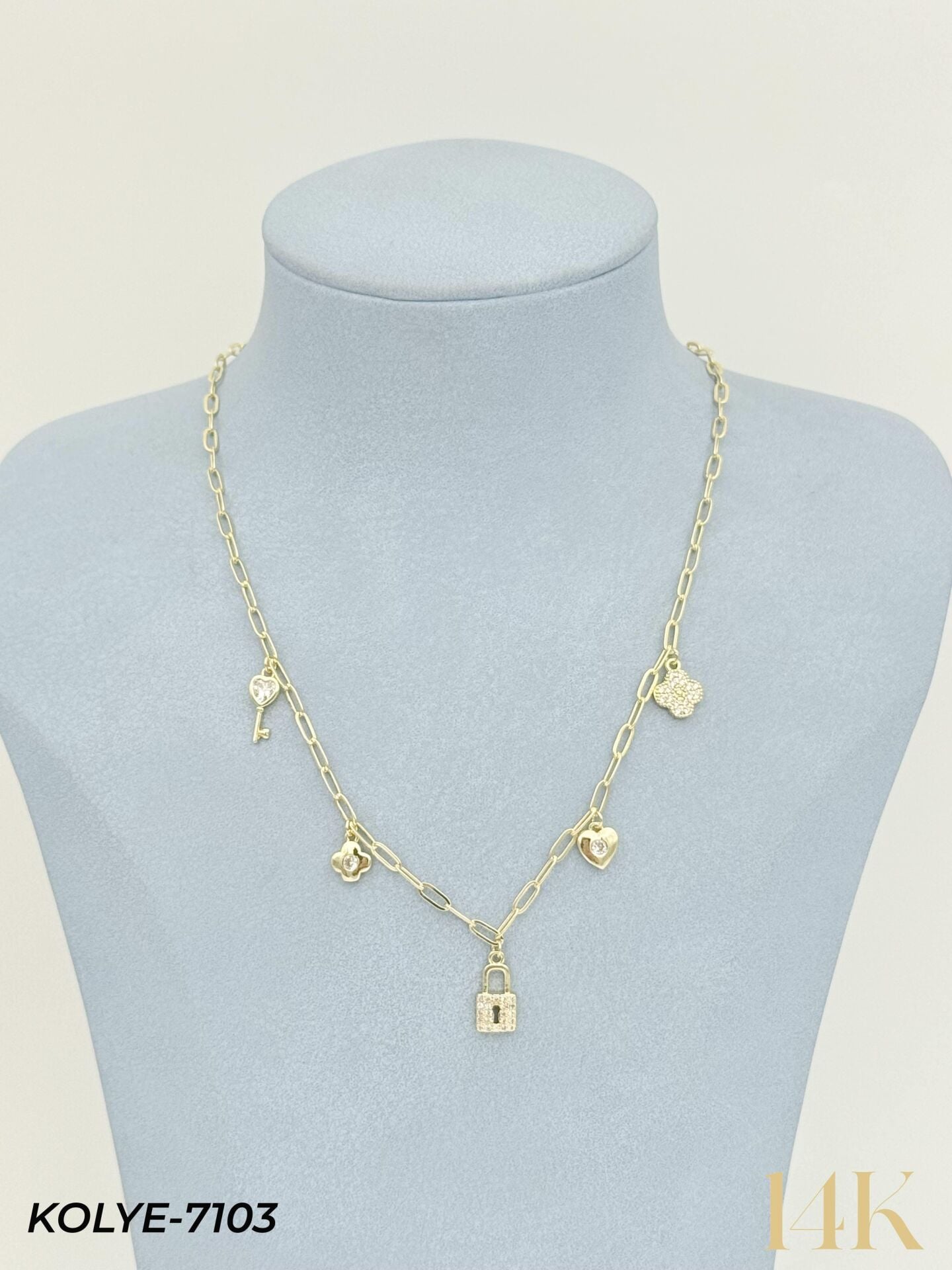 14K Charmlı Kolye 45cm // KOLYE-7103
