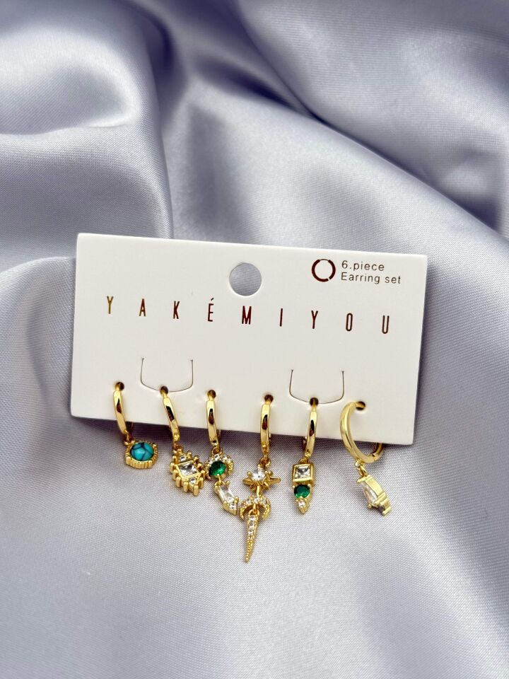 YAKEMIYOU 6'lı Set Küpe // ITHAL-3782