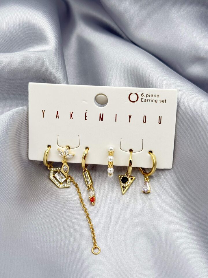 YAKEMIYOU 6'lı Set Küpe // ITHAL-3784