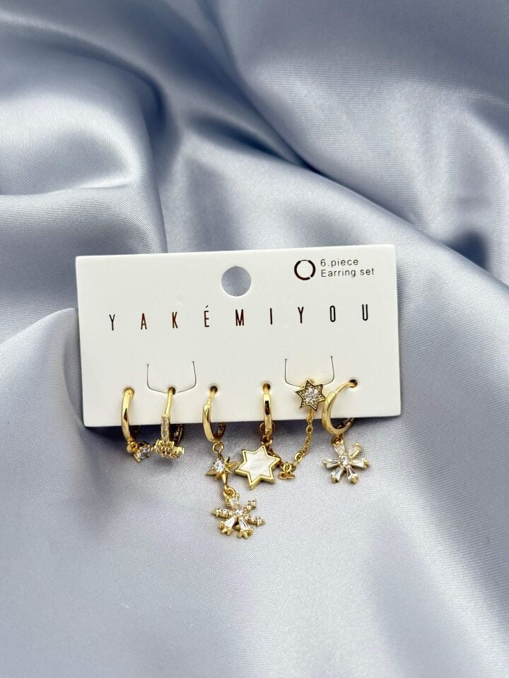 YAKEMIYOU 6'lı Set Küpe // ITHAL-3786