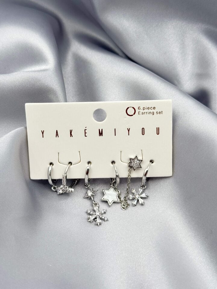 YAKEMIYOU 6'lı Set Küpe // ITHAL-3787