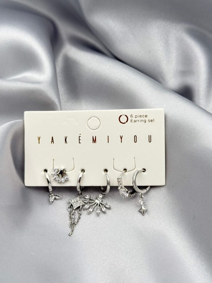 YAKEMIYOU 6'lı Set Küpe // ITHAL-3790
