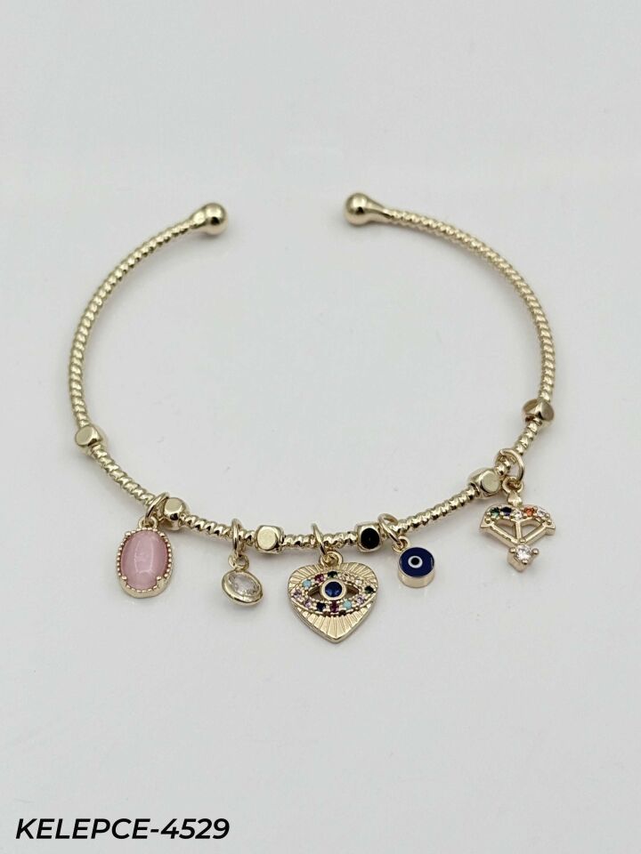 Çelik Charmlı Bileklik // KELEPCE-4529