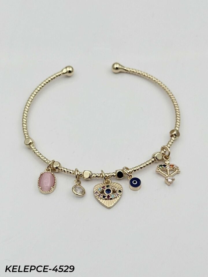 Çelik Charmlı Bileklik // KELEPCE-4529