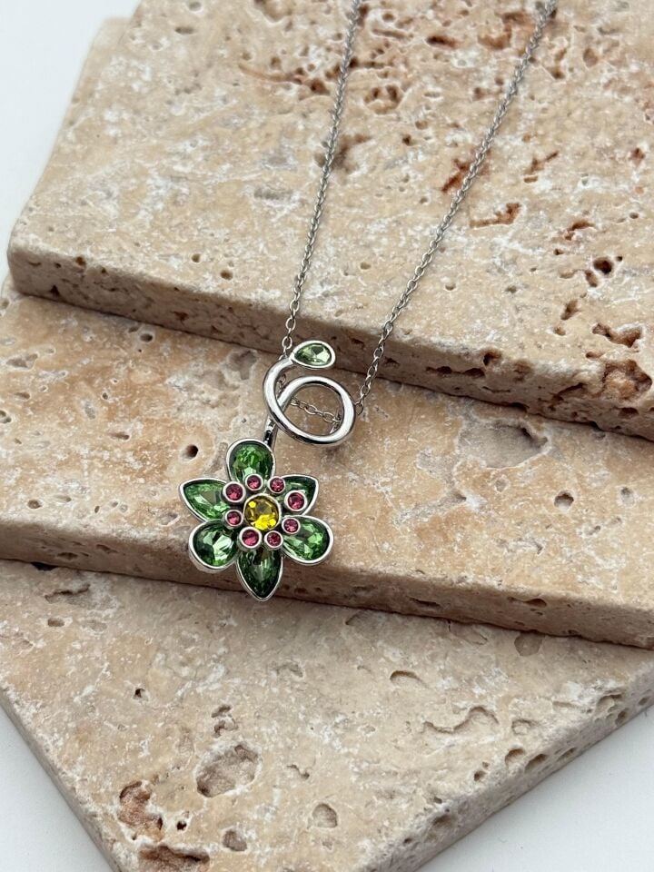 Çelik Çiçek Kolye // KOLYE-5635